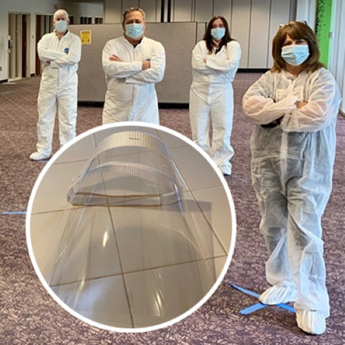 Michelin USA hops aboard the help train! Covid Faceshields for #CovidWarriors