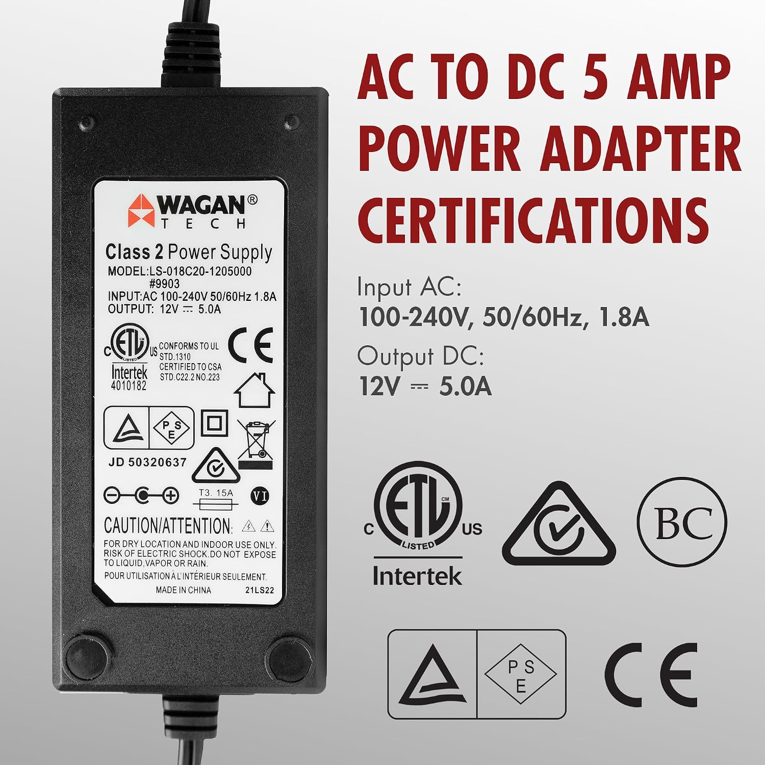AC to DC 10 Amp Power Adapter