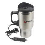 Wagan Tech - 12V Deluxe Heated Mug - Stainless Travel Mug - Commute - 3